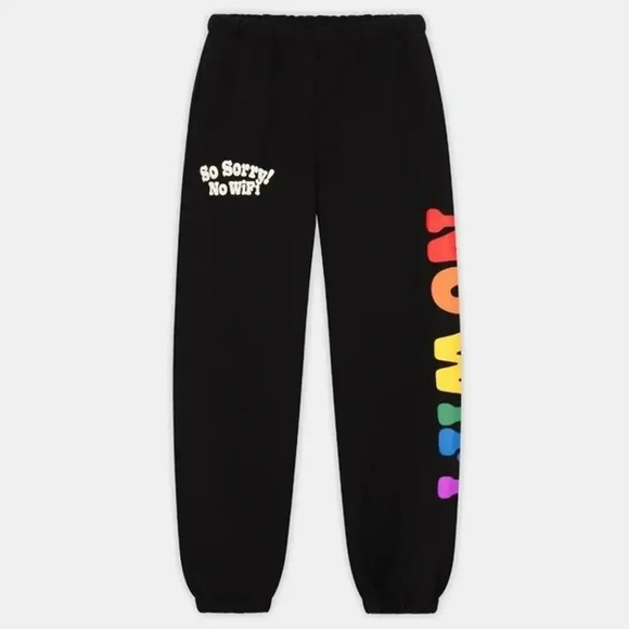 NWT Madhappy So Sorry! No WiFi Universal Sweatpants Black Small - Picture 1 of 9